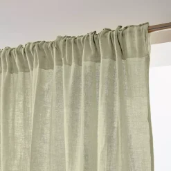 Tenda in garza di cotone a passanti nascosti (180 x 240 cm) Gaïa Verde tiglio