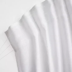 Tenda trasparente con effetto lino e nastro fronzuto (280 x 240 cm) Robin Bianco