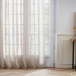 Tenda trasparente con occhielli pon pon (280 x 240 cm) Axel Beige