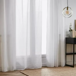 Tenda trasparente con occhielli (180 x 240 cm) Leontine Bianco