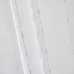 Tenda trasparente con occhielli e pon pon (140 x 240 cm) Axel Bianco