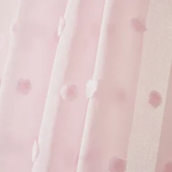 Tenda trasparente con occhielli pon pon (140 x 240 cm) Emie Rose