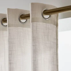 Tenda trasparente con occhielli effetto lino (180 x 240 cm) Robin Beige