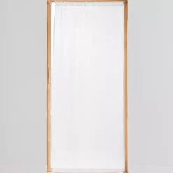 Tenda trasparente effetto lino tessuto passanti nascosti (90 x 200 cm) Haltona Bianco