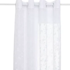 Tenda trasparente occhielli (140 x 240 cm) Flore Bianca