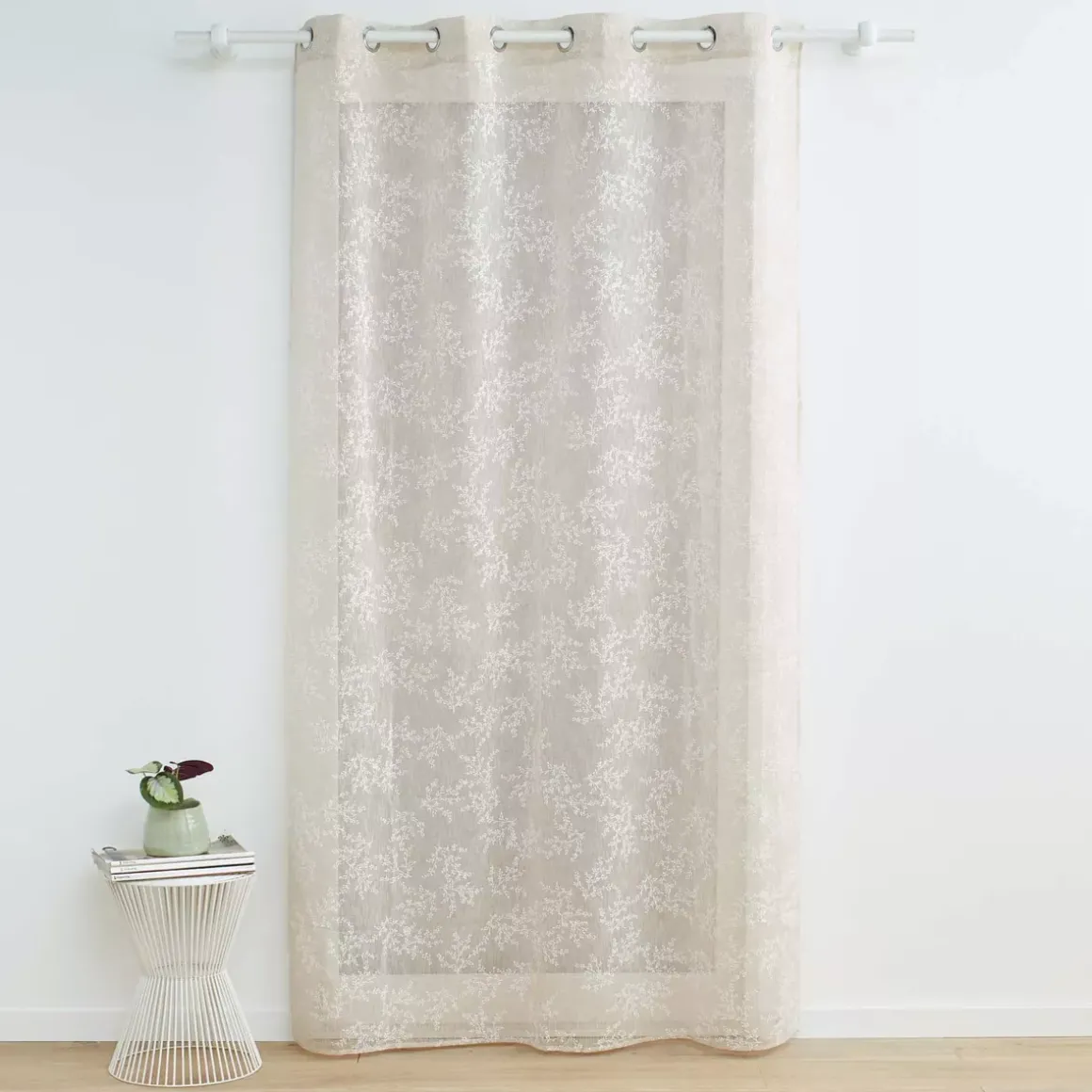 Tenda trasparente tessuta (140 x 240 cm) Karla Tortora