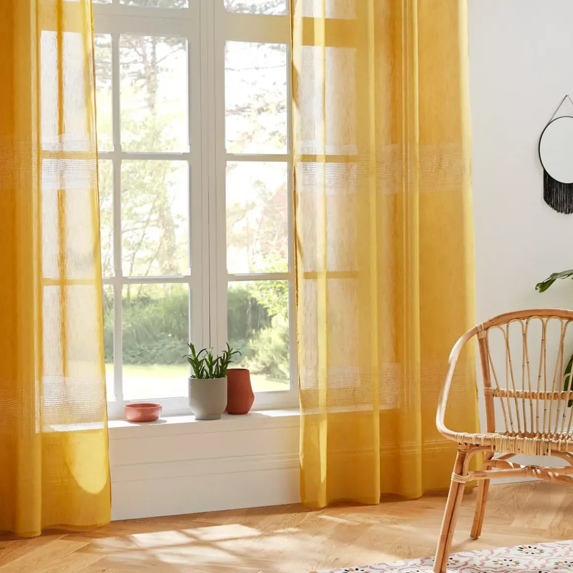 Tenda trasparente (140 x 240 cm) Sab Giallo ocra