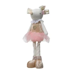 KAEMINGK Babbo Natale Animali E Personaggi-Topolina di Natale in piedi (H37 cm) Salomé Ballerina Peach