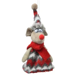 KAEMINGK Addobbi Natalizi-Topolino da appendere (H15 cm) Pip sciarpa accogliente