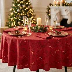 Feeric Lights & Christmas Tovaglia E Runner Da Tavolo Per Le Feste-Tovaglia Antimacchia D180 cm