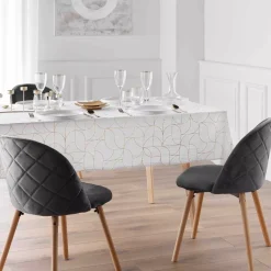 douceur d'intu017drieur Tovaglia E Runner Da Tavolo Per Le Feste-Tovaglia di Natale rettangolare anti macchia (140 x 240 cm) Louxor Bianco e dorato