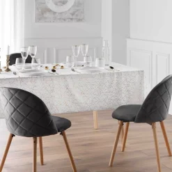 douceur d'intu017drieur Tovaglia E Runner Da Tavolo Per Le Feste-Tovaglia di Natale rettangolare anti macchia (140 x 240 cm) Mikado e dorato