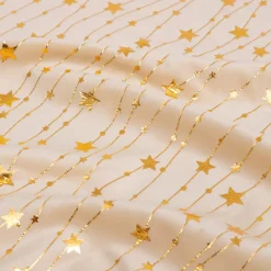 JJA Tovaglia E Runner Da Tavolo Per Le Feste-Tovaglia natalizia rettangolare (140 x 240 cm) Pioggia di stelle e oro