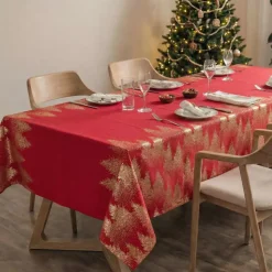 Feeric Lights & Christmas Tovaglia E Runner Da Tavolo Per Le Feste-Tovaglia natalizia rettangolare (140 x 240 cm) Abete