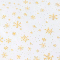 JJA Tovaglia E Runner Da Tavolo Per Le Feste-Tovaglia natalizia rettangolare (140 x 240 cm) Fiocco di Neve e oro