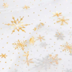 JJA Tovaglia E Runner Da Tavolo Per Le Feste-Tovaglia natalizia rettangolare (140 x 240 cm) Fiocco di Neve e oro
