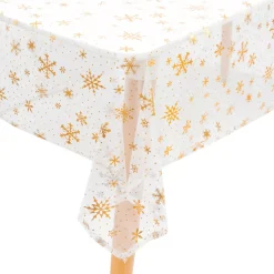 JJA Tovaglia E Runner Da Tavolo Per Le Feste-Tovaglia natalizia rettangolare (140 x 360 cm) Fiocco di neve