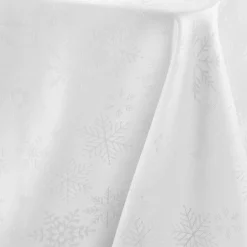 Douceur d interieur Tovaglia E Runner Da Tavolo Per Le Feste-Tovaglia natalizia rettangolare (140 x 300 cm) Fiocco di neve