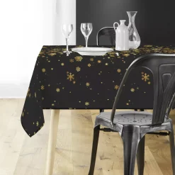 Douceur d interieur Tovaglia E Runner Da Tavolo Per Le Feste-Tovaglia natalizia rettangolare (150 x 240 cm) Costellazione e dorato