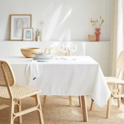 Tovaglia rettangolare antimacchia (140 x 350 cm) Elise Bianca