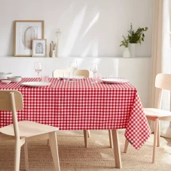 Tovaglia rettangolare antimacchia (140 x 200 cm) Elise Vichy Rossa