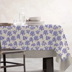 Tovaglia rettangolare cotone antimacchia (150 x 350 cm) Moorea Blu