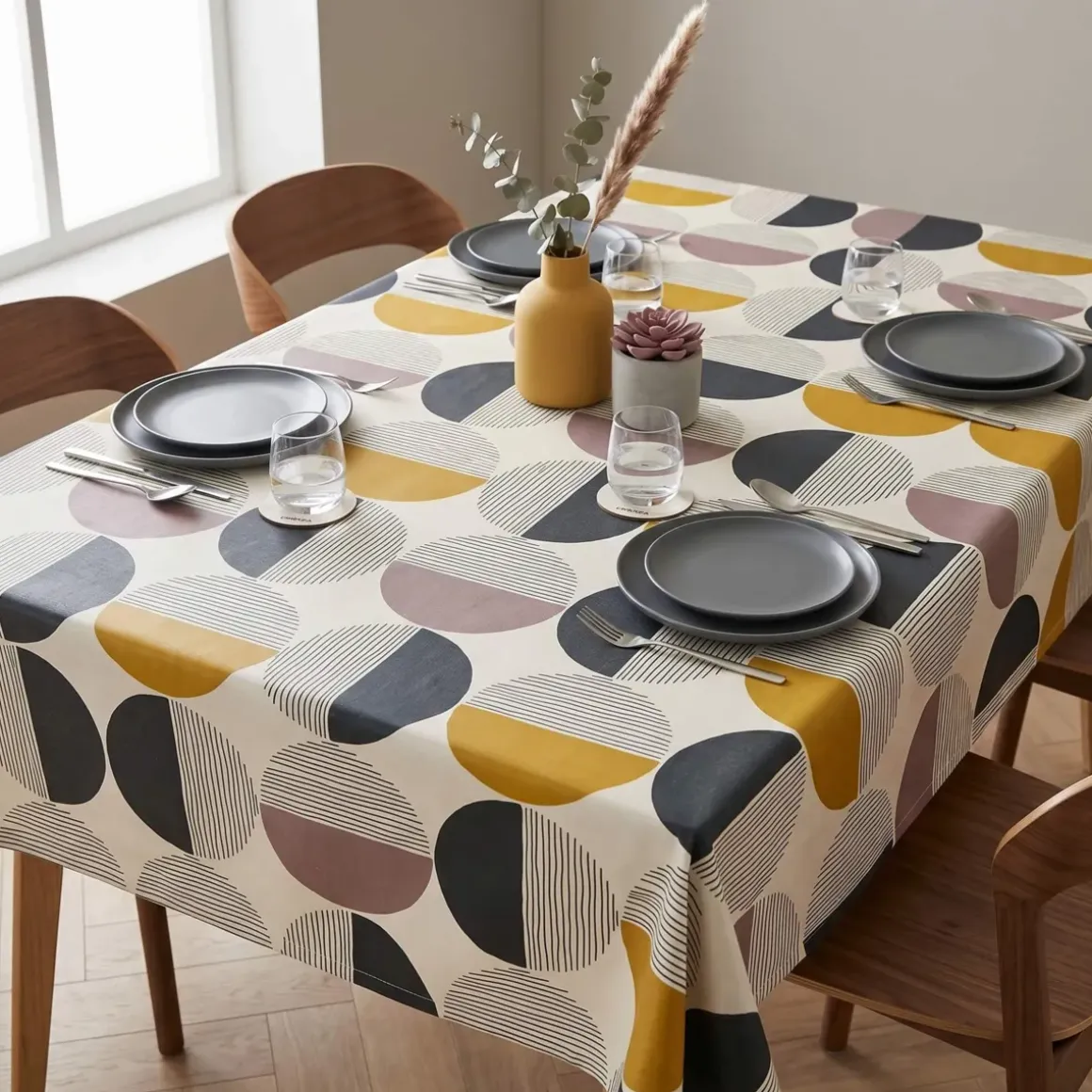 Tovaglia rettangolare cotone antimacchia (150 x 350 cm) Harlem Multicolore