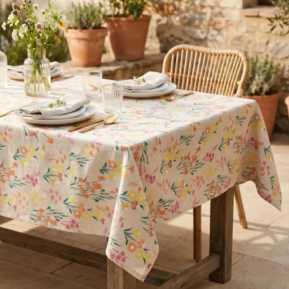 EMINZA Tovaglie-Tovaglia rettangolare cotone antimacchia (150 x 350 cm) Juliette