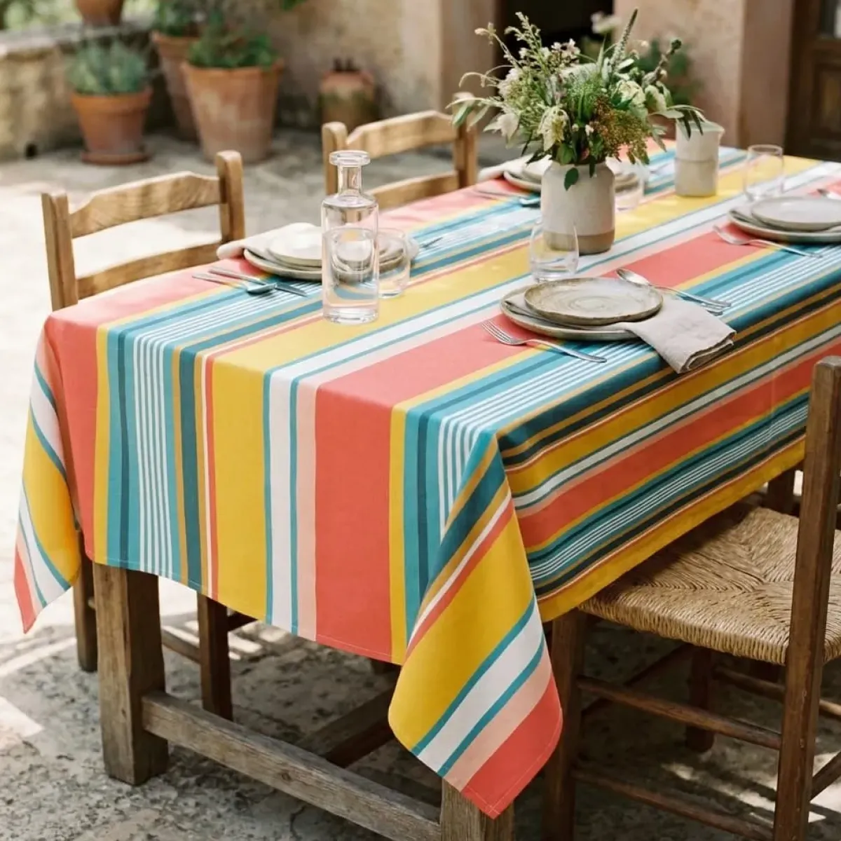 EMINZA Tovaglie-Tovaglia rettangolare cotone antimacchia (150 x 350 cm) Bonifacio