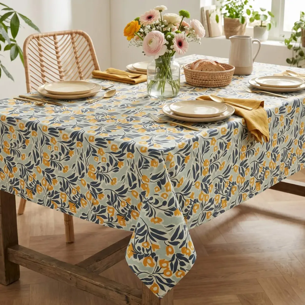 EMINZA Tovaglie-Tovaglia rettangolare cotone antimacchia (150 x 350 cm) Mafalda