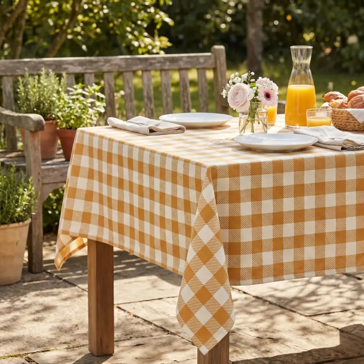 EMINZA Tovaglie-Tovaglia rettangolare cotone antimacchia (150 x 350 cm) Vichy
