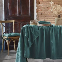 Tovaglia rettangolare garza di cotone (L250 cm) Gaïa Blu anatra