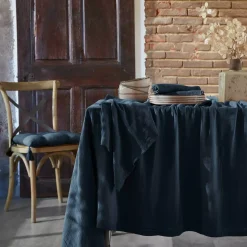 Tovaglia rettangolare garza di cotone (L350 cm) Gaïa Blu notte