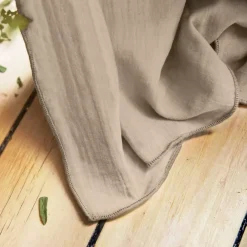 Tovaglia rettangolare garza di cotone (L250 cm) Gaïa Beige pampa