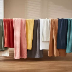 Tovaglia rettangolare garza di cotone (L250 cm) Gaïa Giallo zafferano
