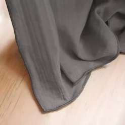 EMINZA Tovaglie-Tovaglia rettangolare garza di cotone (L250 cm) Gaïa Grigio granito