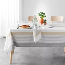 douceur d'intu017drieur Tovaglie-Tovaglia rettangolare in cotone tessuto (140 x 240 cm) Iliade Bianca