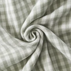 EMINZA Tovaglie-Tovaglia rettangolare in garza di cotone (150 x 250 cm) Gaïa vichy Verde eucalipto