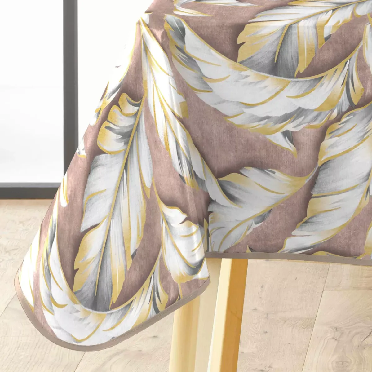 douceur d'intu017drieur Tovaglie-Tovaglia rettangolare in PVC rivestito impermeabile (240 x 140 cm) Ebany