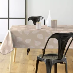 douceur d'intu017drieur Tovaglie-Tovaglia rettangolare in PVC rivestito (140 x 240 cm) Feuillys Bianca