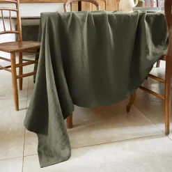 Tovaglia rettangolare lino lavato (L250 cm) Louise Verde rosmarino