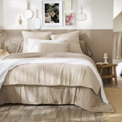 Trapunta garza di cotone (90 x 200 cm) Gaïa vichy Corda