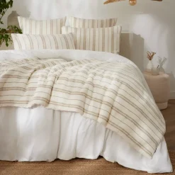 Trapunta reversibile in cotone testurizzato e percalle (90 x 220 cm) Alice Corda