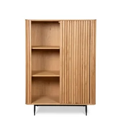 Credenze E Cassettiere-Vetrina alta a 3 livelli in rovere massiccio (98 x 135 cm) Rytm