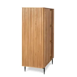 Credenze E Cassettiere-Vetrina alta a 3 livelli in rovere massiccio (98 x 135 cm) Rytm