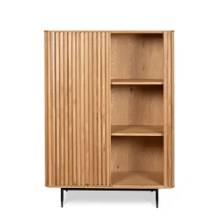 Credenze E Cassettiere-Vetrina alta a 3 livelli in rovere massiccio (98 x 135 cm) Rytm