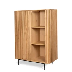 Credenze E Cassettiere-Vetrina alta a 3 livelli in rovere massiccio (98 x 135 cm) Rytm
