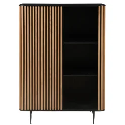 Credenze E Cassettiere-Vetrina alta a 3 livelli in rovere massiccio (98 x 135 cm) Rytm
