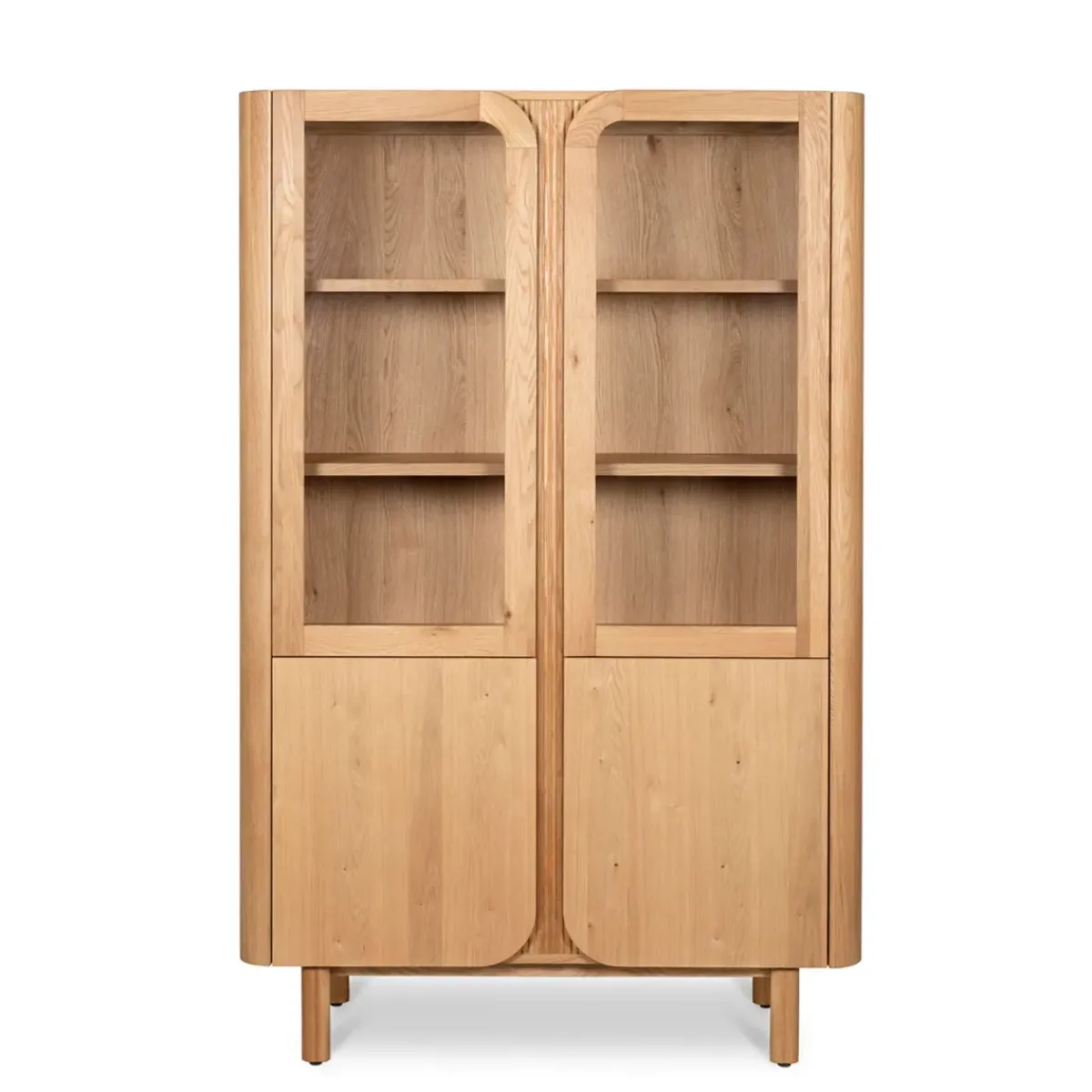 Librerie E Scaffali-Vetrina 4 ante in rovere massiccio (120 x 190 cm) Oakland