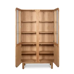 Librerie E Scaffali-Vetrina 4 ante in rovere massiccio (120 x 190 cm) Oakland